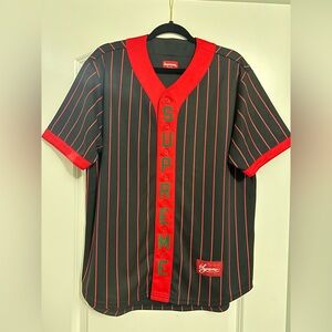 Supreme Black and Red Baseball Jersey